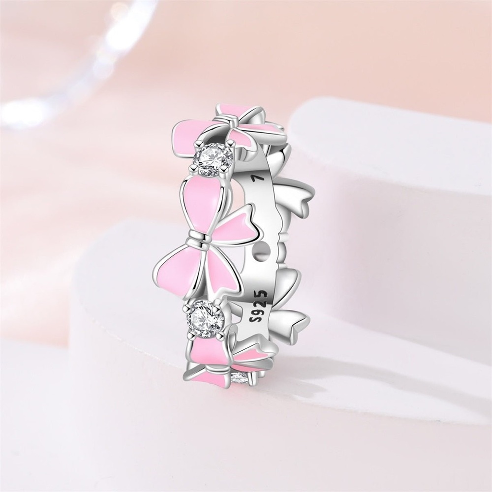 🌟 S925 Sterling Silver Sparkling Bow Ring - Picture 2 of 7